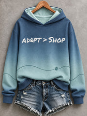 Women's Adopt a Dog Month Pet Lover Print Sweatshirt