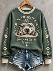 Women's Adopt a Dog Month Pet Lover Print Sweatshirt
