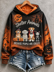 Women's Adopt a Dog Month Pet Lover Print Sweatshirt