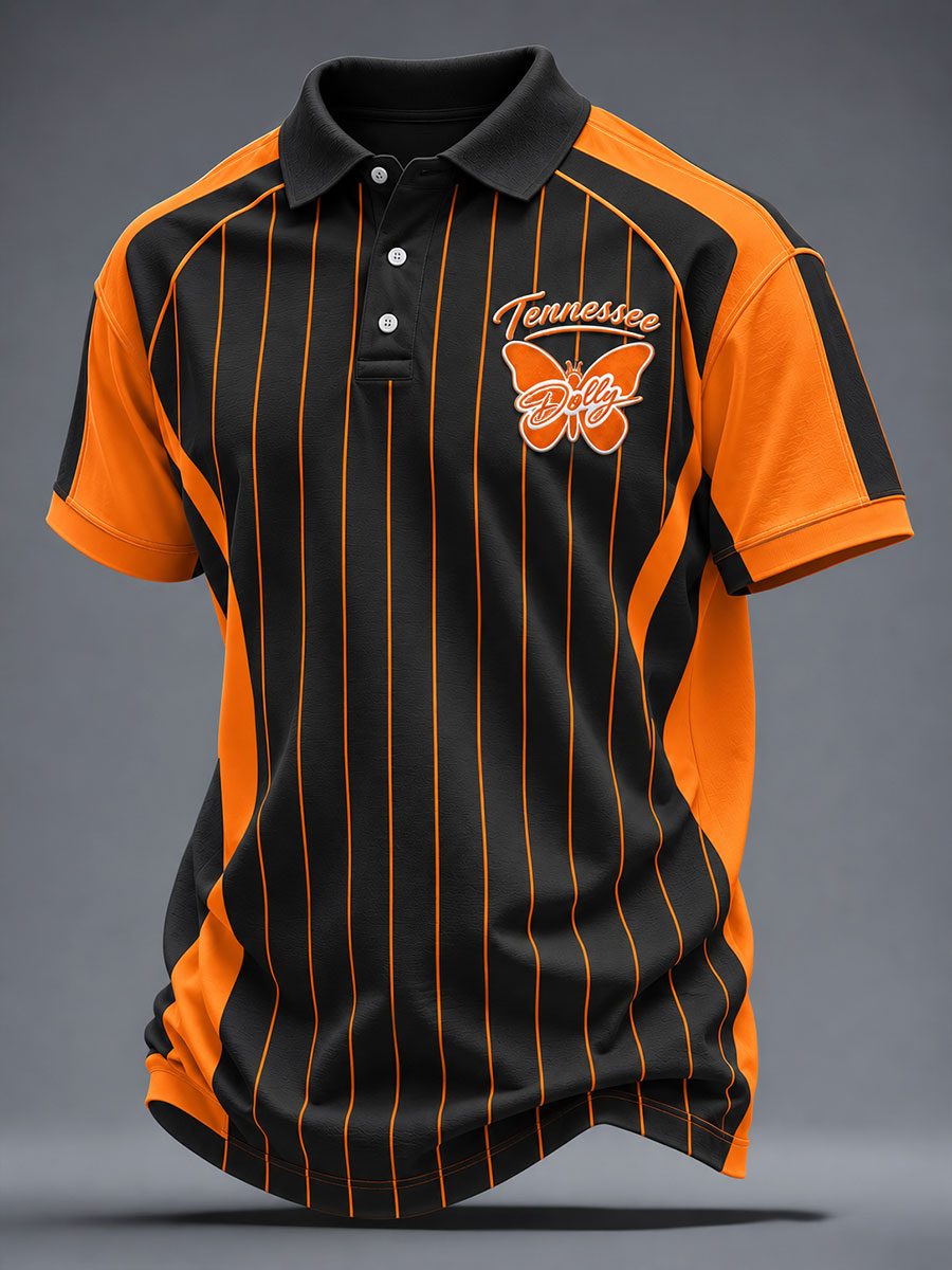 Men's Game Day Football Printed Casual Polo Shirt