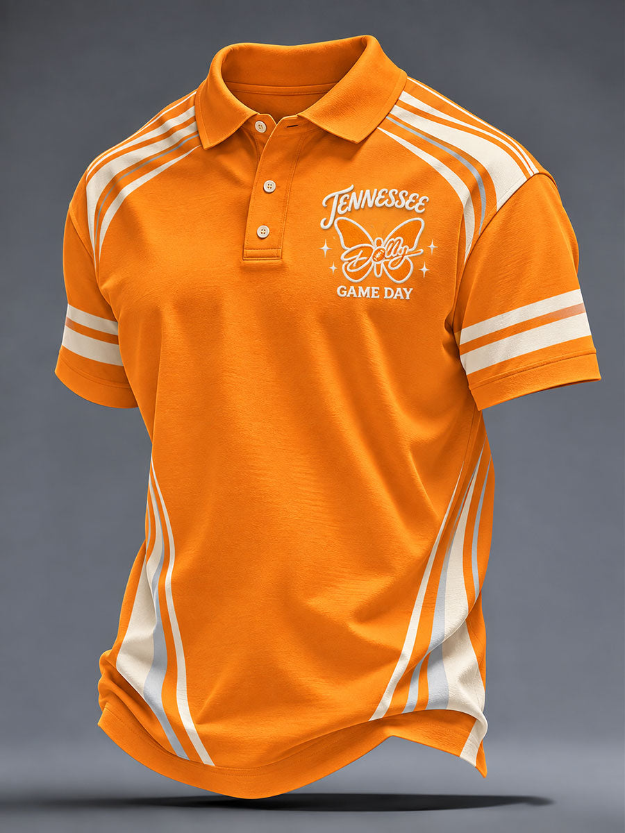 Men's Game Day Football Printed Casual Polo Shirt