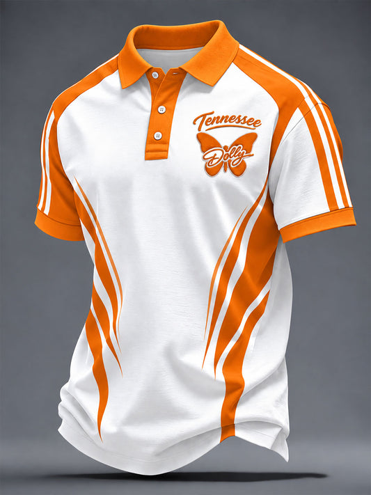 Men's Game Day Football Printed Casual Polo Shirt
