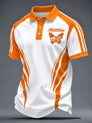Men's Game Day Football Printed Casual Polo Shirt