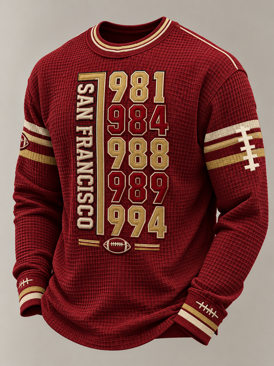 Men's San Francisco Football Lover Printed Waffle Sweatshirt