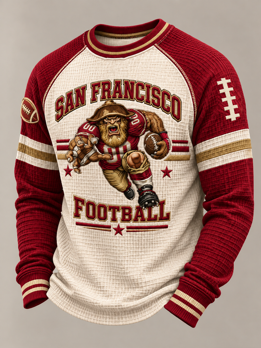 Men's San Francisco Football Lover Printed Waffle Sweatshirt