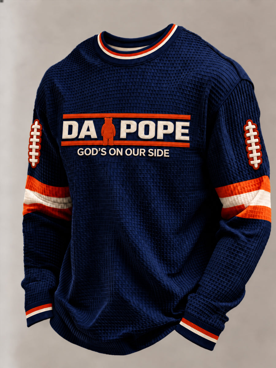 Men's Football Gameday Gift For Football Fans Waffle Long Sleeve T-Shirt