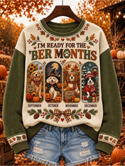 Women's Autumn-Winter Themed Dog Pattern Design Casual Sweatshirt