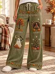 Women's Vintage I'm Ready For The 'ber Months Print Sweatpants