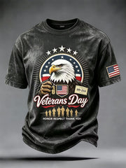 Men's Veterans Day Honor Respect Thank You Print Casual Tee