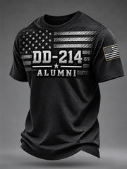 Men's Veterans Day DD-214 Alumni US Flag Print Casual Tee