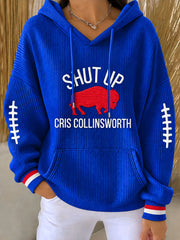 Women's Go Buffalo Football Fans Lovers Gameday Casual Hoodie