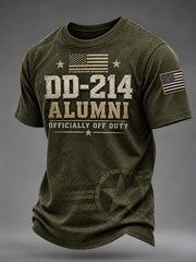 Men's Veterans Day DD-214 Alumni US Flag Print Casual Tee