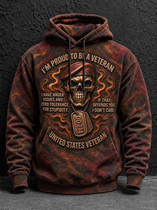 Men's Veterans Day Printed Hoodie