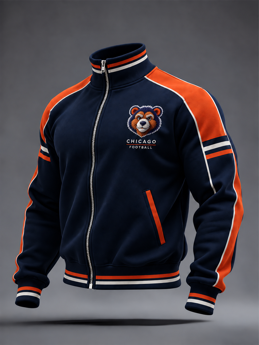 Men's Chicago Football Lover Bear Art Printed top
