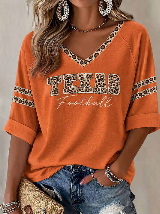 Women's Mid-length Sleeves V-Neck T-Shirt
