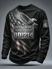Men's DD-214 US Veterans Print Crew Neck Sweatshirt