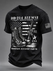 Men's DD-214 It's A Veteran Thing You Wouldn't Understand US Flag Print Veterans Day Casual Tee