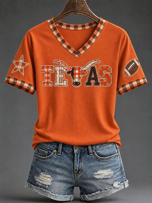 Women's Football Game Day Casual T-Shirt