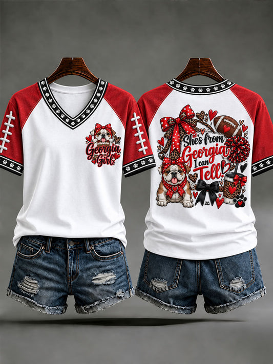 Women's Game Day Football Printed Casual T-Shirt