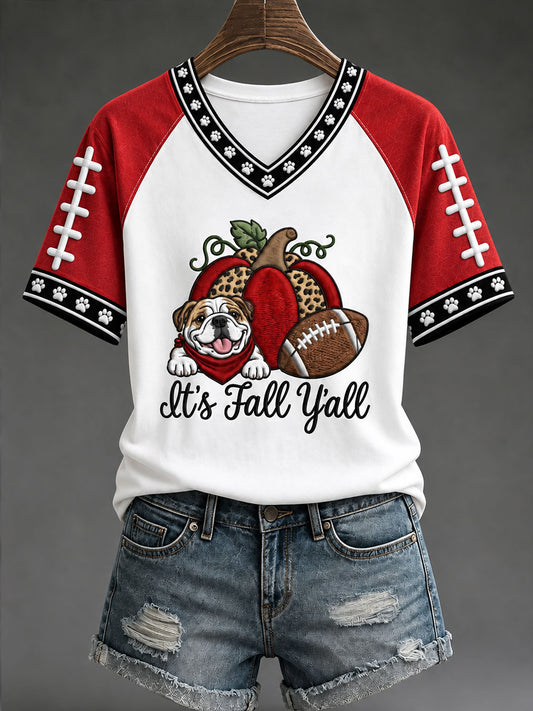 Women's Game Day Football Printed Casual T-Shirt