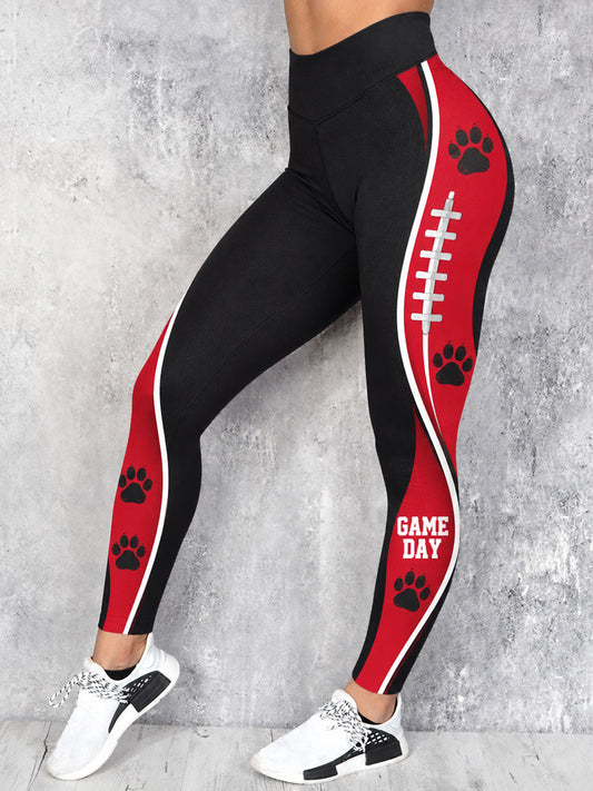 Women's Game Day Football Printed Casual Leggings