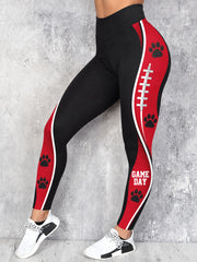 Women's Game Day Football Printed Casual Leggings