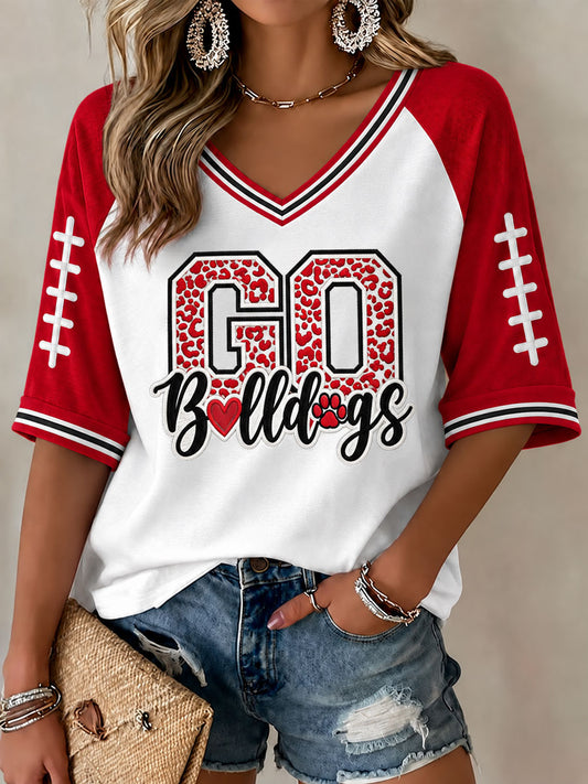 Women's Game Day Football Printed Casual T-Shirt