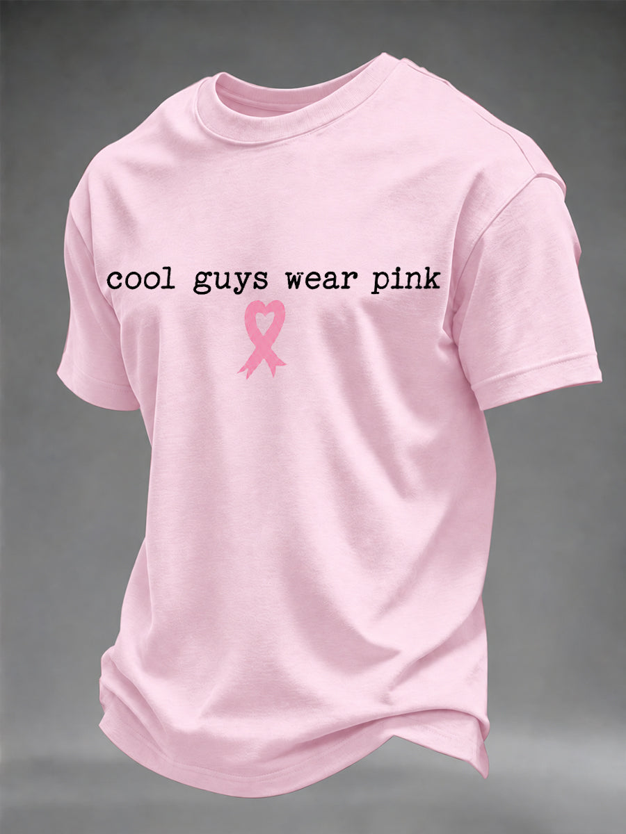 Men's Breast Cancer Awareness I Wear Pink For Her T-shirt