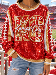 Women's Ribbed Round-Neck Sweatshirt
