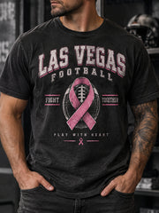 Men's Las Vegas Football Fan Breast Cancer Awareness Print T-shirt