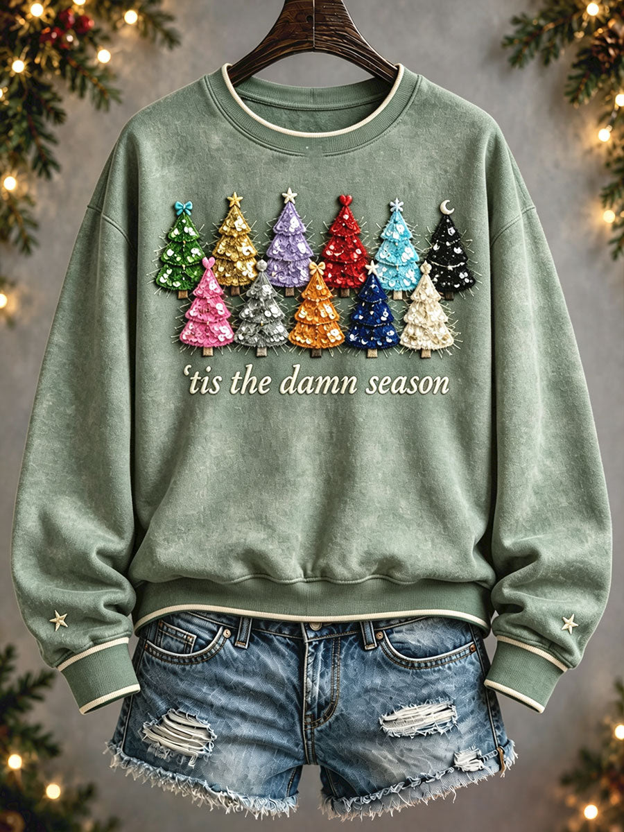 Women's Music Lover Christmas Art Prrinted Sweatshirt