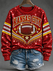 Women's Football Gameday Gift For Football Fans Print Sweatshirt
