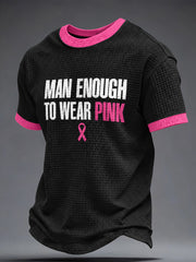 Men's Breast Cancer Awareness Waffle Short Sleeve T-shirt