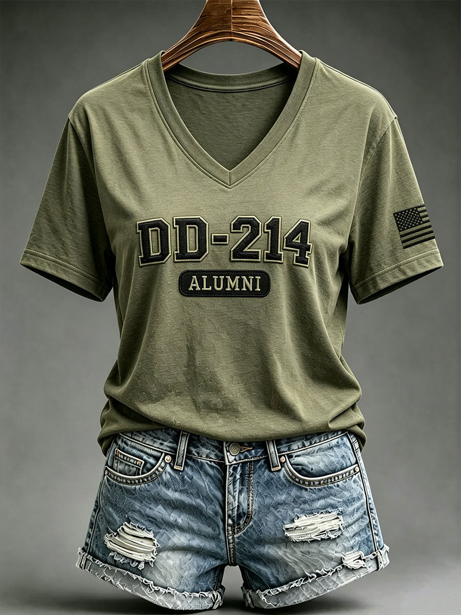 Women's DD-214 Alumni Print Short-sleeved T-shirt
