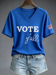 Women's VOTE Print Casual T-shirt