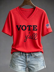 Women's VOTE Print Casual T-shirt