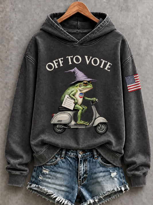 Women's VOTE Print Casual Hoodie