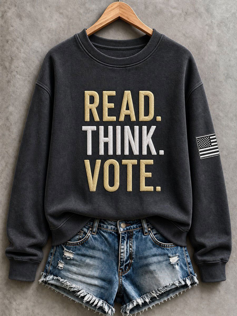Women's Vote Print Casual Regular Sweatshirt
