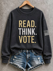 Women's Vote Print Casual Regular Sweatshirt