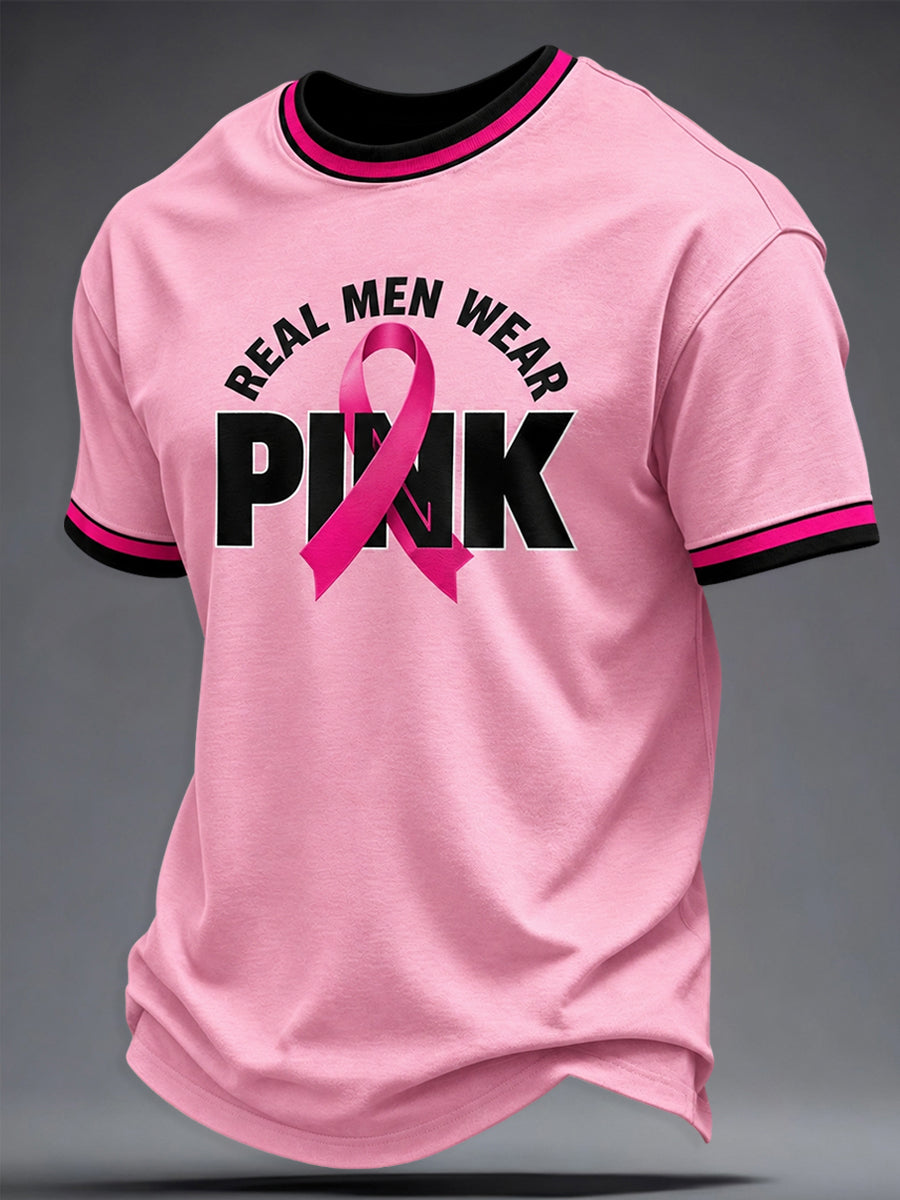 Men's Breast Cancer Awareness Real Men Wear Pink T-shirt