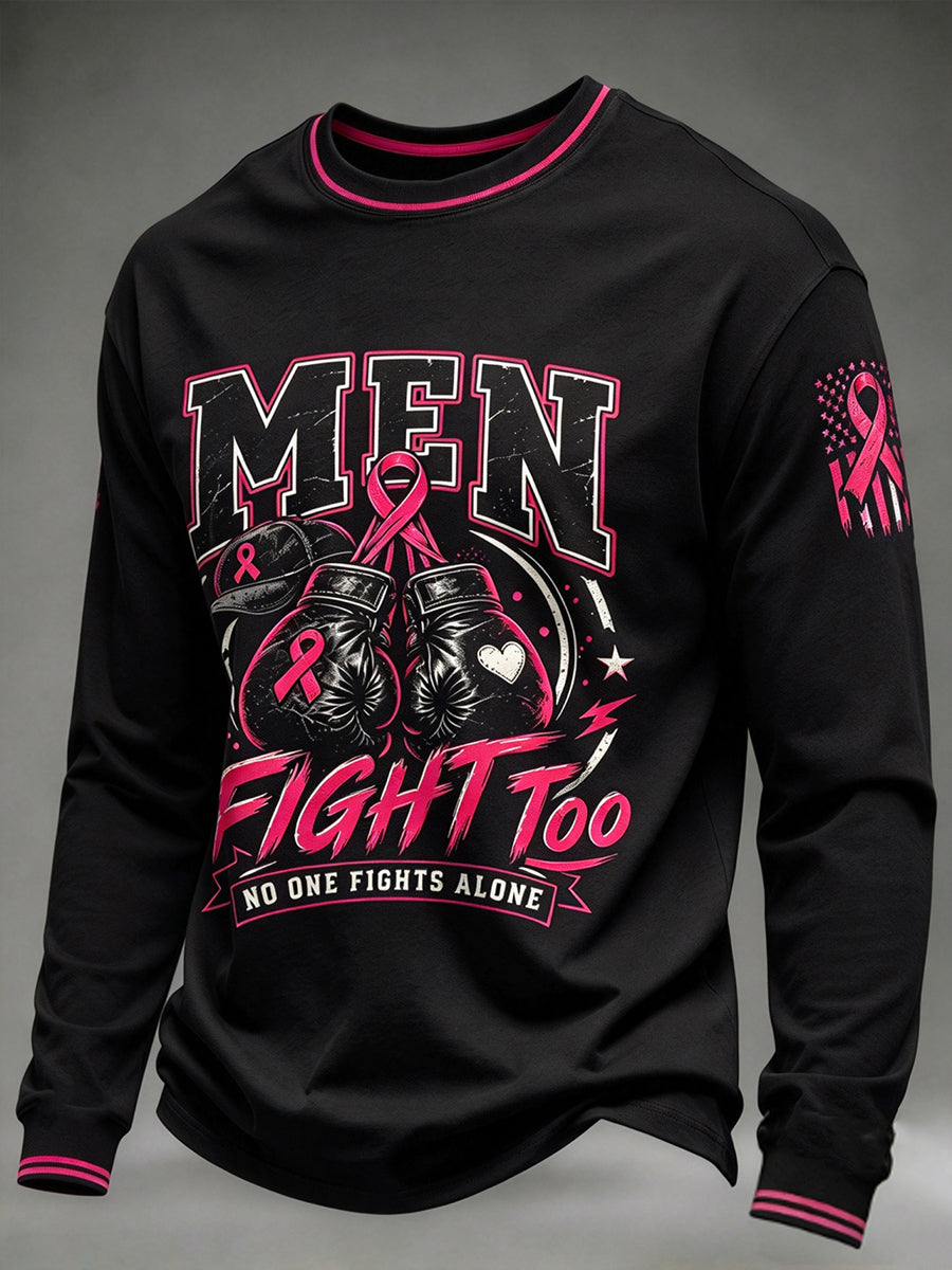 Men's Breast Cancer Awareness Real Men Wear Pink Long Sleeve T-Shirt