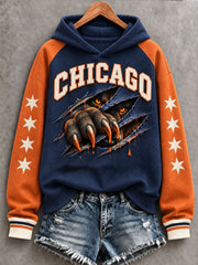 Women's Chicago Football Lover Printed Sweatshirt