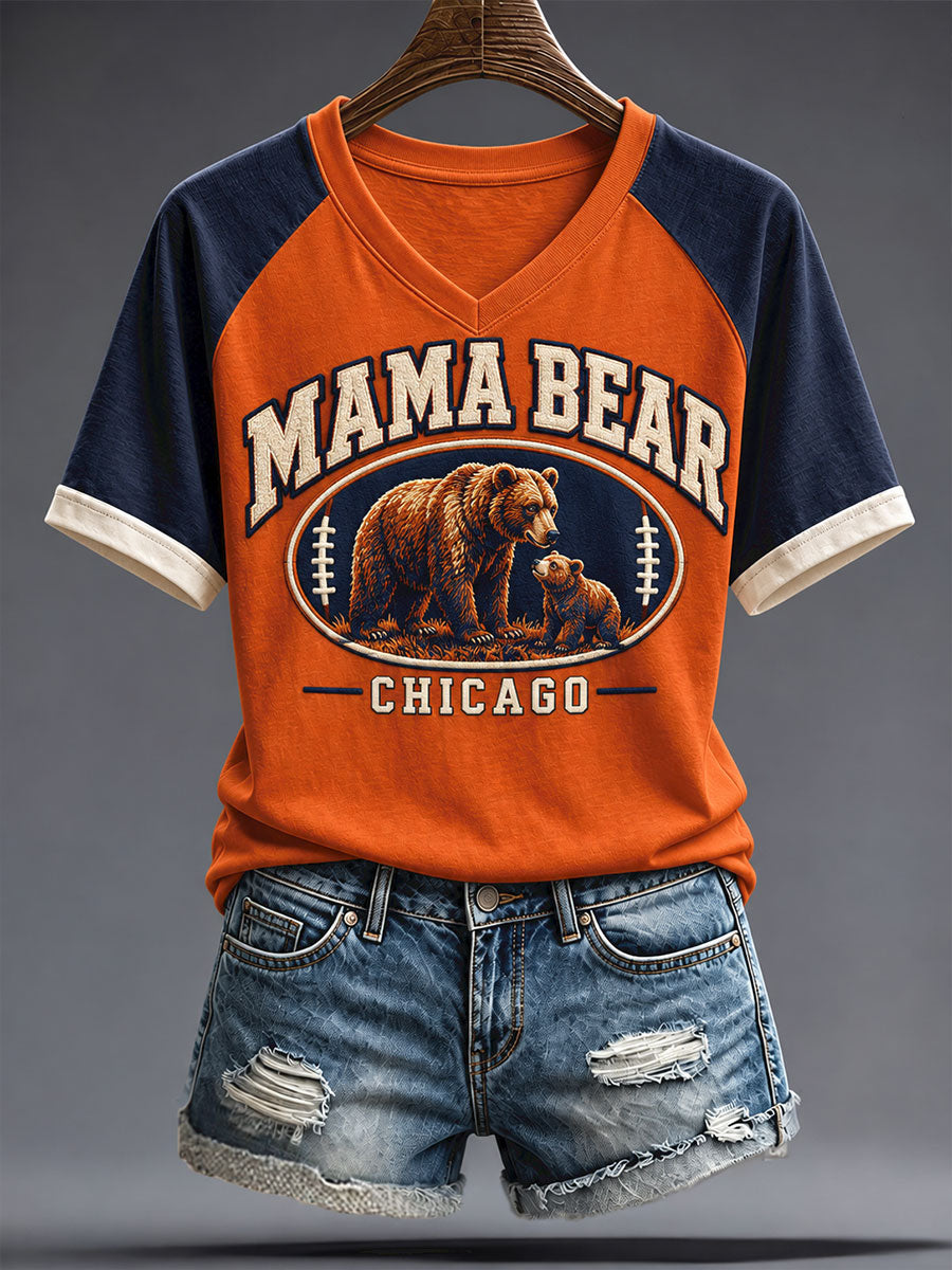 Women's Chicago Football Lover Printed T-shirt