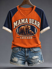 Women's Chicago Football Lover Printed T-shirt