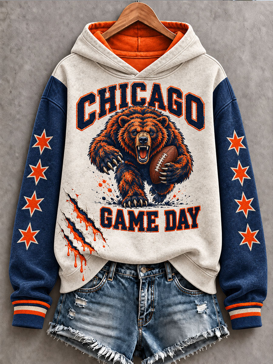 Women's Chicago Football Lover Printed Sweatshirt