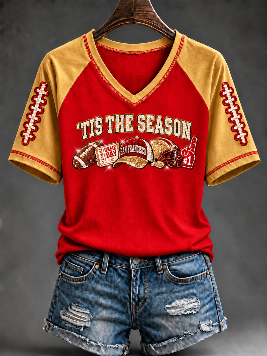 Women's Football Gameday Gift For Football Fans Short Sleeve T-shirt