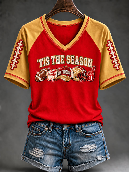 Women's Football Gameday Gift For Football Fans Short Sleeve T-shirt