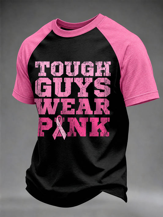 Men's Breast Cancer Awareness Real Men Wear Pink Casual T-shirt