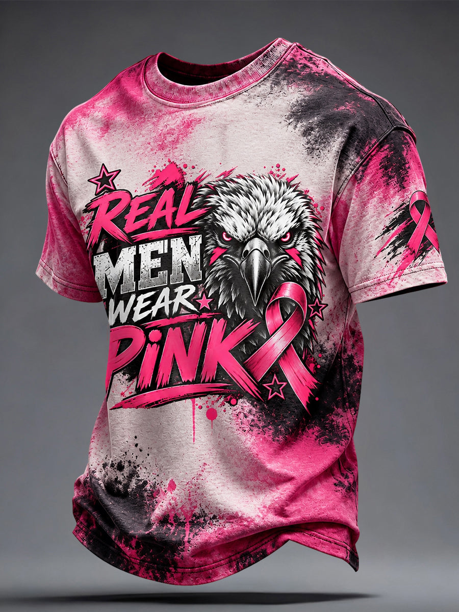 Men's Breast Cancer Awareness Real Men Wear Pink T-shirt