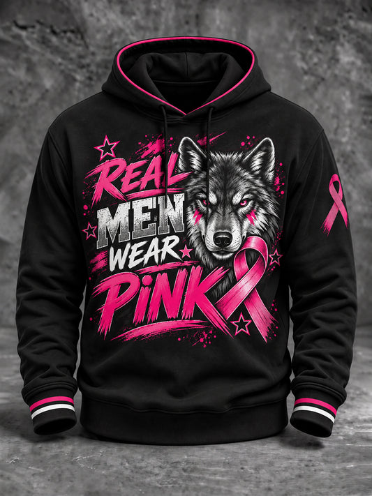 Men's Breast Cancer Awareness Real Men Wear Pink Hoodie